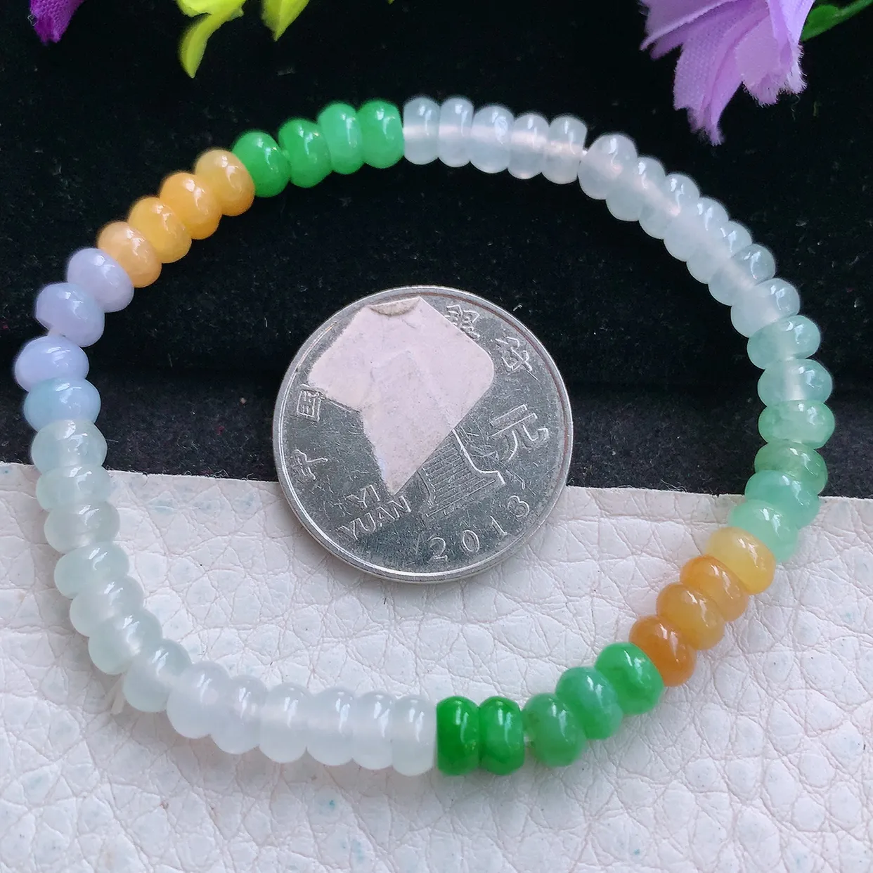 zen实拍5.8*2.8mm天然缅甸翡翠冰多宝算盘珠珠手串 女款时尚简约珠串手链