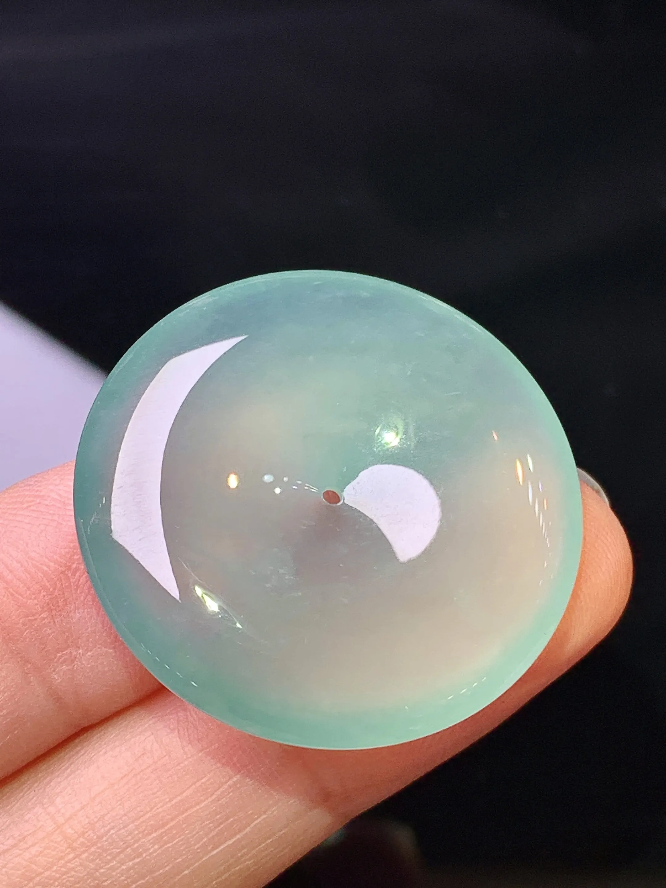 冰种平安扣吊坠 玉质细腻 色泽艳丽清新 整体尺寸29.8*6