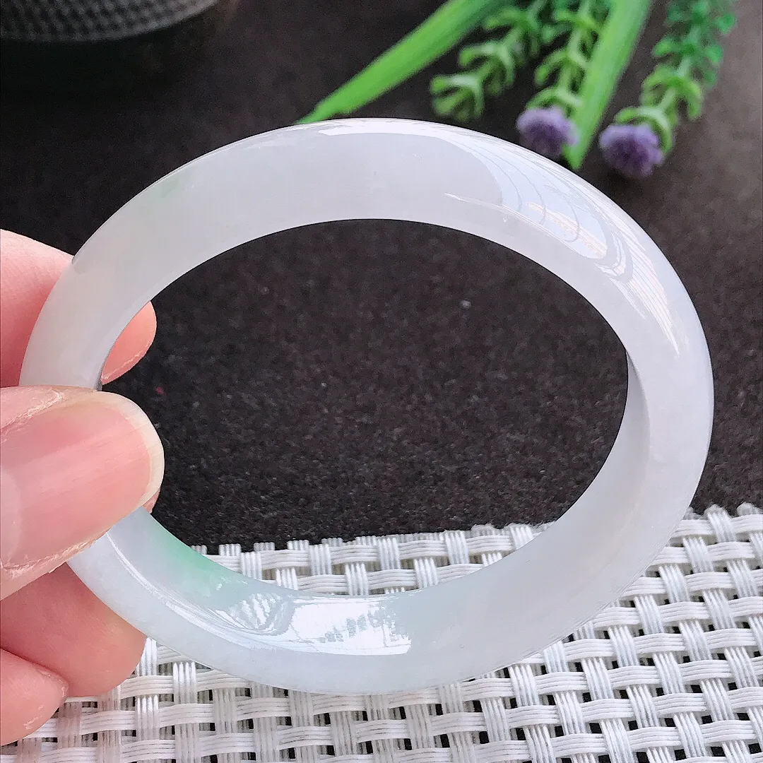 实拍翡翠A货54.5/49.5/12.8/7.6老坑冰胶果冻飘花贵妃手镯翡翠玉镯女款百搭