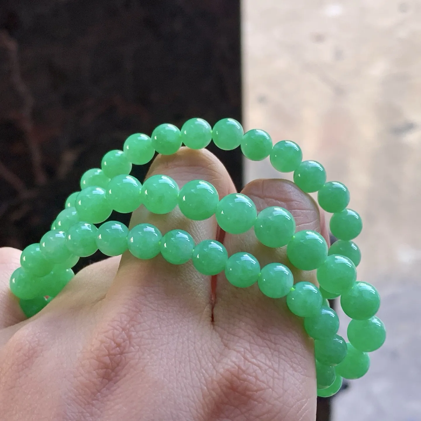 果阳绿珠链
佩戴大气～