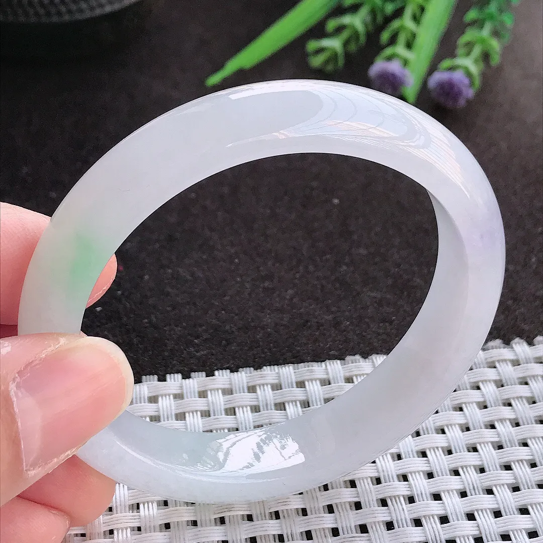 实拍翡翠A货54.5/49.5/12.8/7.6老坑冰胶果冻飘花贵妃手镯翡翠玉镯女款百搭