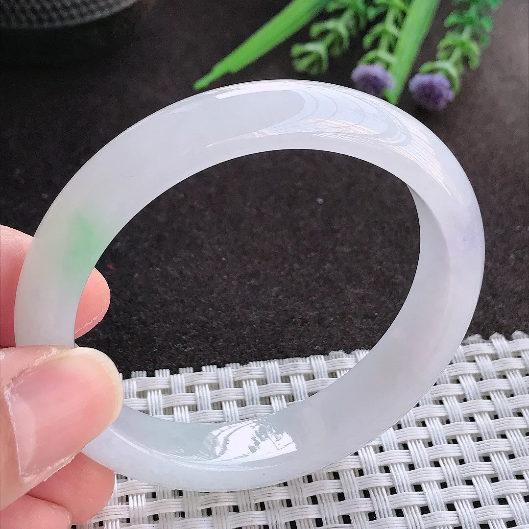 实拍翡翠A货54.5/49.5/12.8/7.6老坑冰胶果冻飘花贵妃手镯翡翠玉镯女款百搭