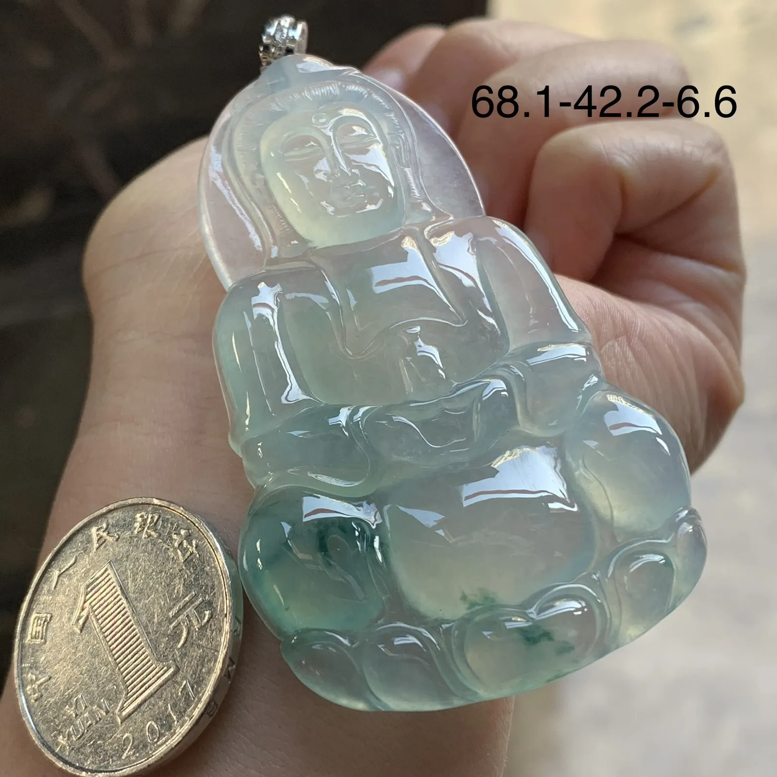 金扣冰蓝花观音^_^冰透 水润