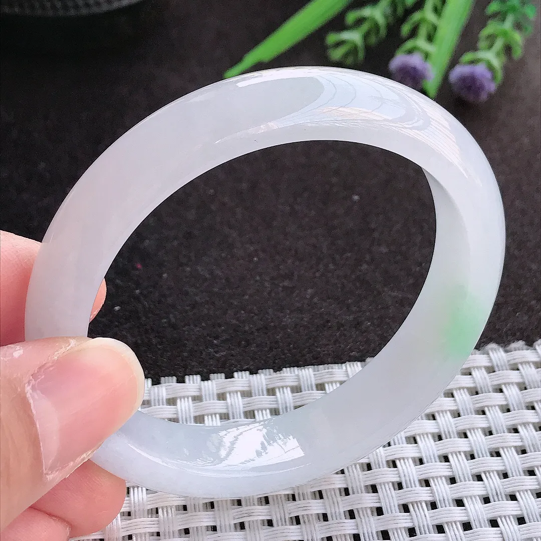 实拍翡翠A货54.5/49.5/12.8/7.6老坑冰胶果冻飘花贵妃手镯翡翠玉镯女款百搭