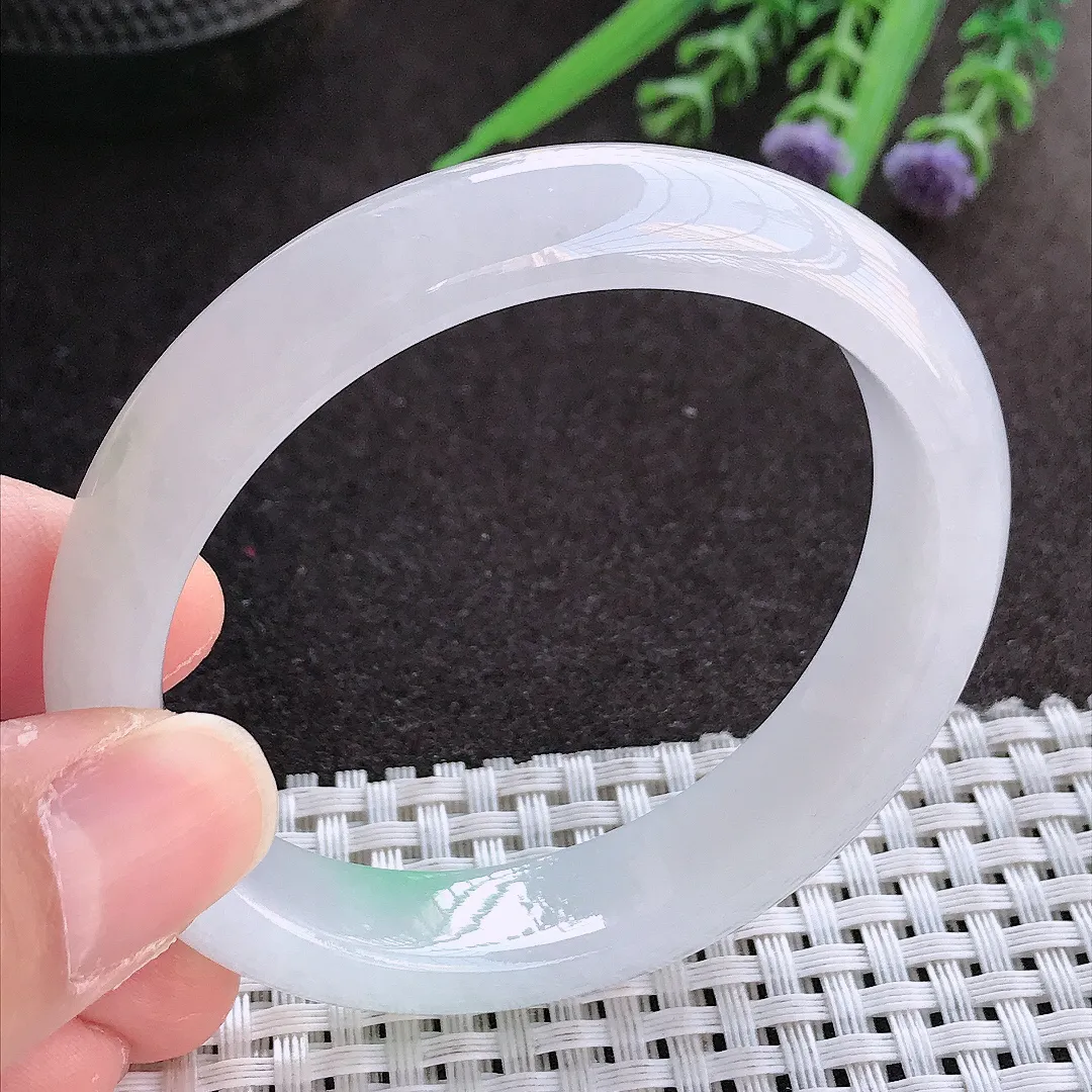 实拍翡翠A货54.5/49.5/12.8/7.6老坑冰胶果冻飘花贵妃手镯翡翠玉镯女款百搭