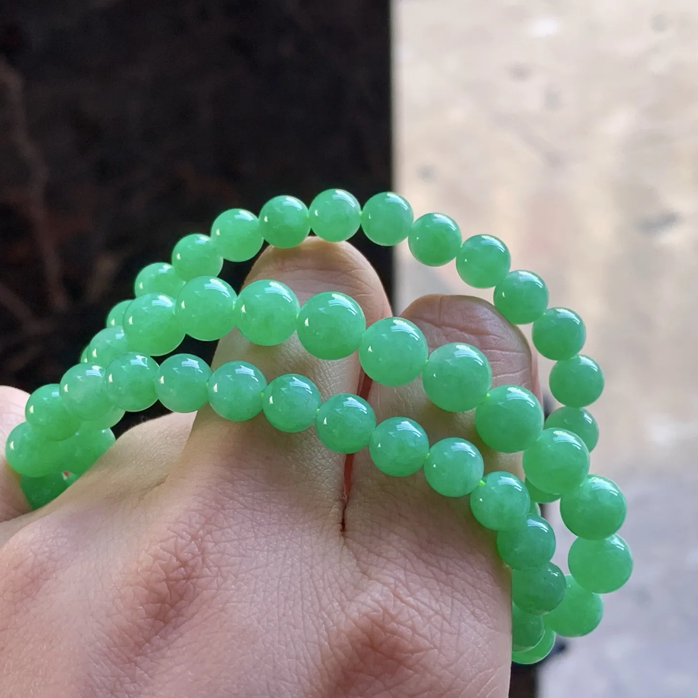 果阳绿珠链
佩戴大气～