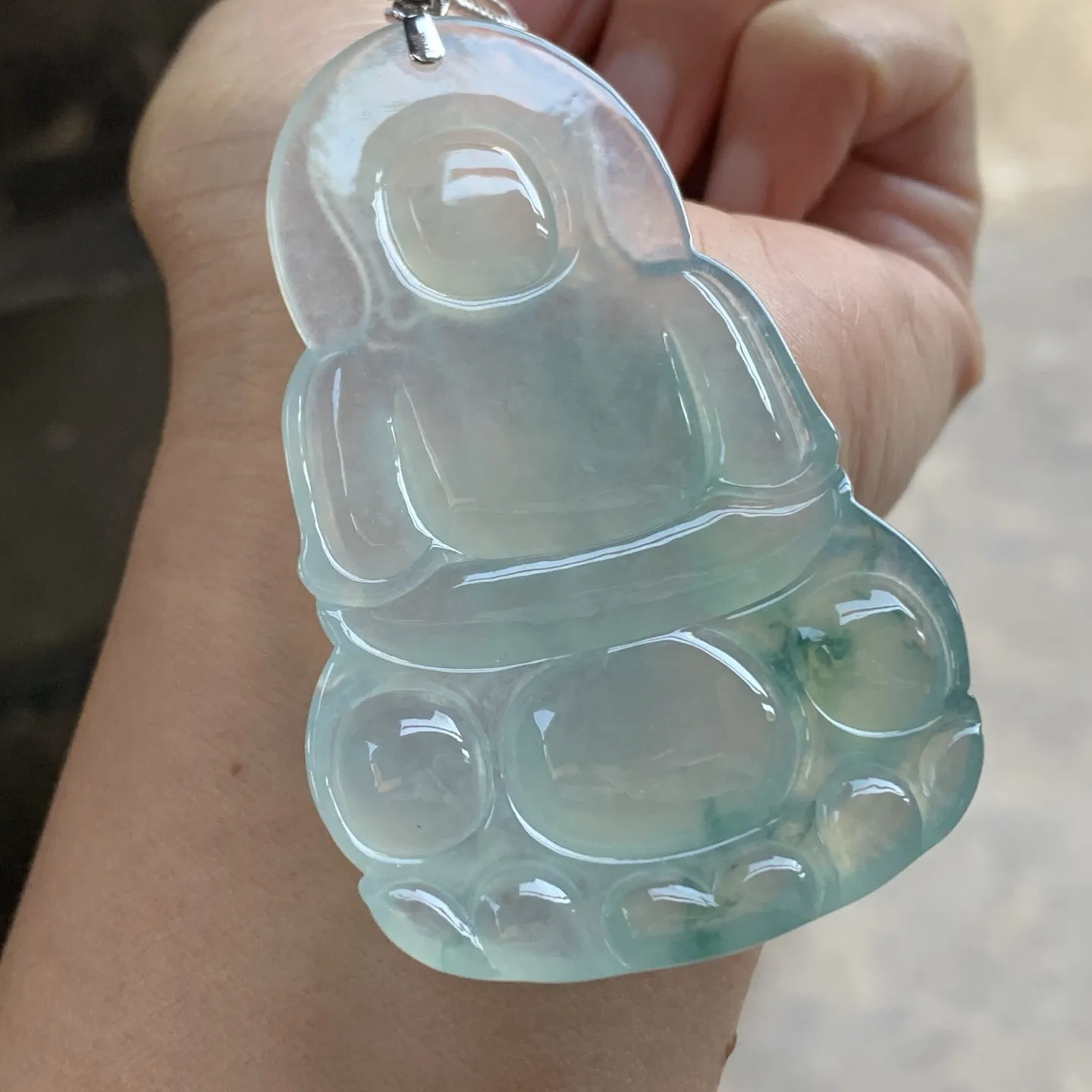 金扣冰蓝花观音^_^冰透 水润