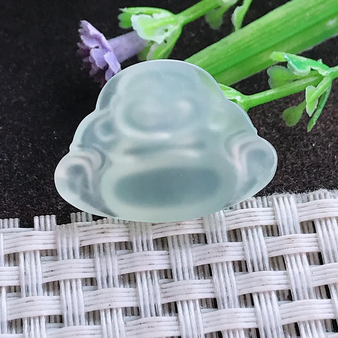 实拍A货翡翠18.1/24.6/4.7老坑果冻胶冰晴冰种佛公镶嵌件小吊坠翡翠挂件