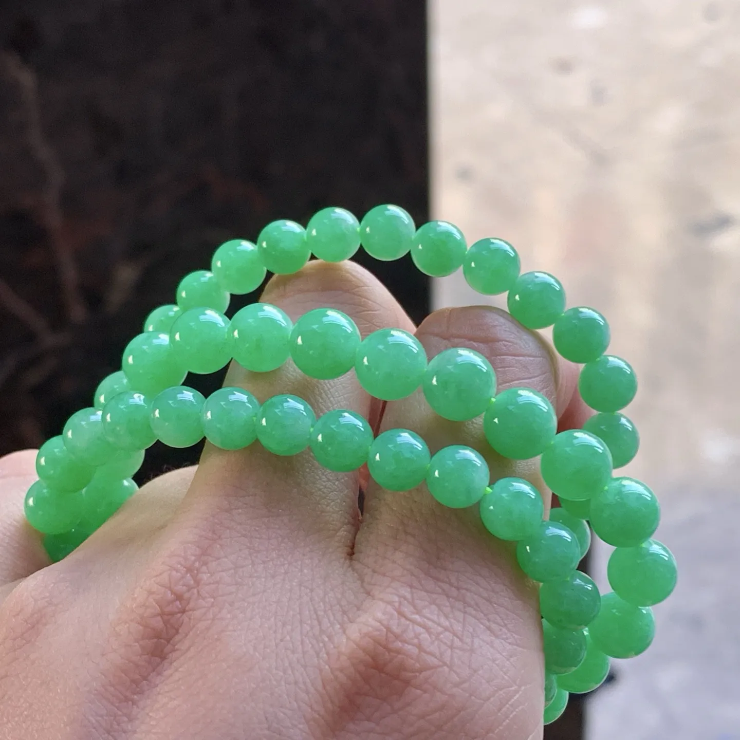 果阳绿珠链
佩戴大气～