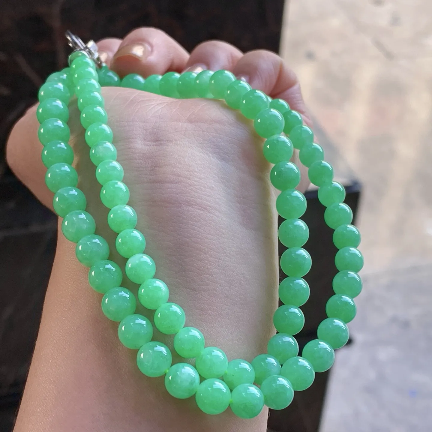 果阳绿珠链
佩戴大气～