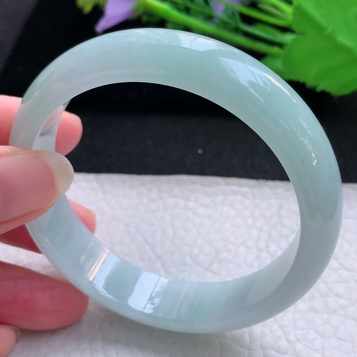 nr实拍57.5*14.2*7.5轮胎镯 天然缅甸翡翠玉手镯晴蓝绿宽边玉手环