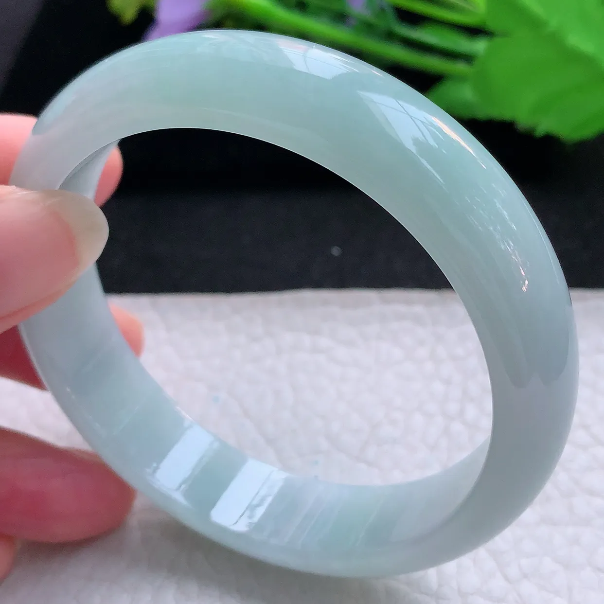 nr实拍57.5*14.2*7.5轮胎镯 天然缅甸翡翠玉手镯晴蓝绿宽边玉手环