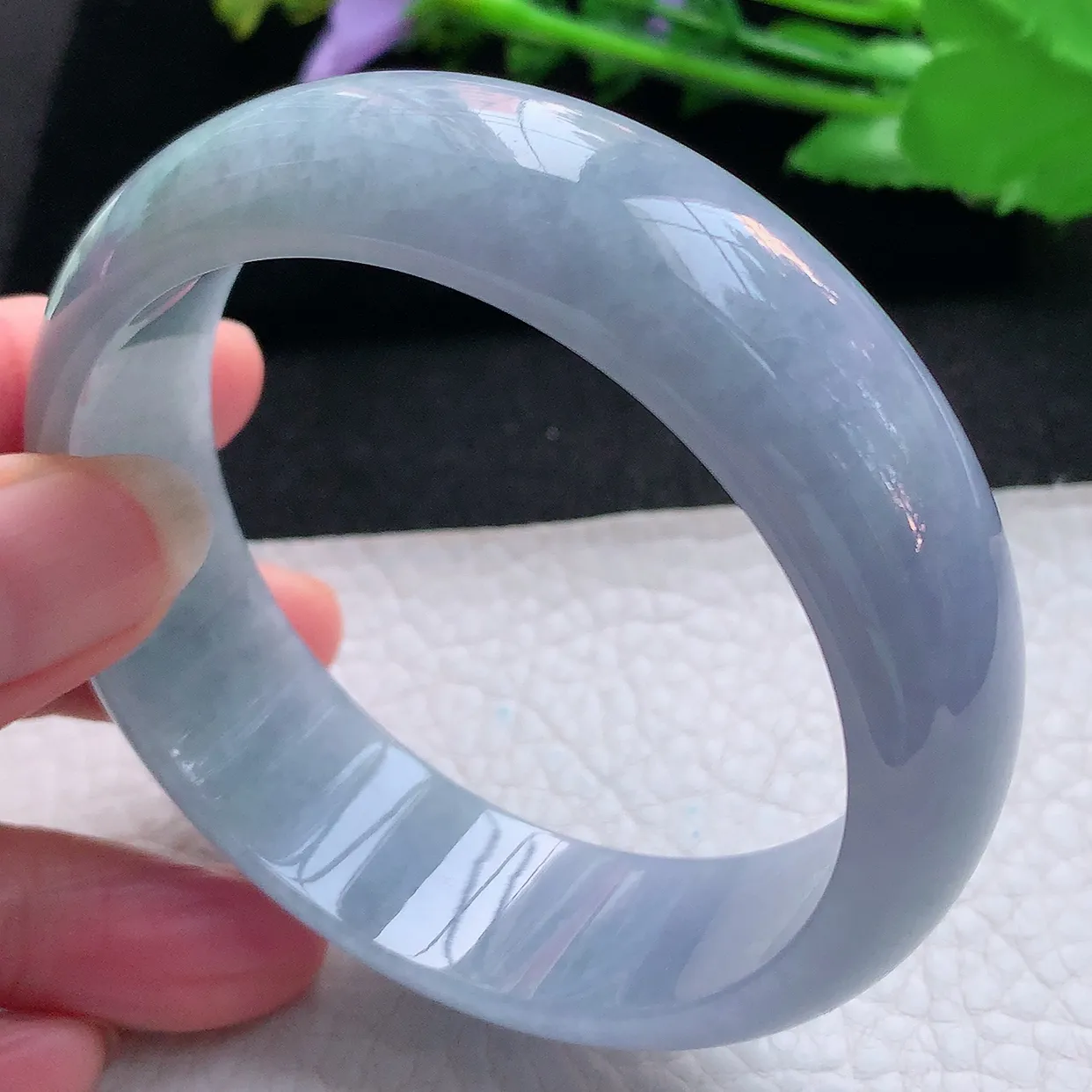 js实拍58.5*18.5*8轮胎镯 天然缅甸翡翠玉手镯春带彩大气宽边玉手环