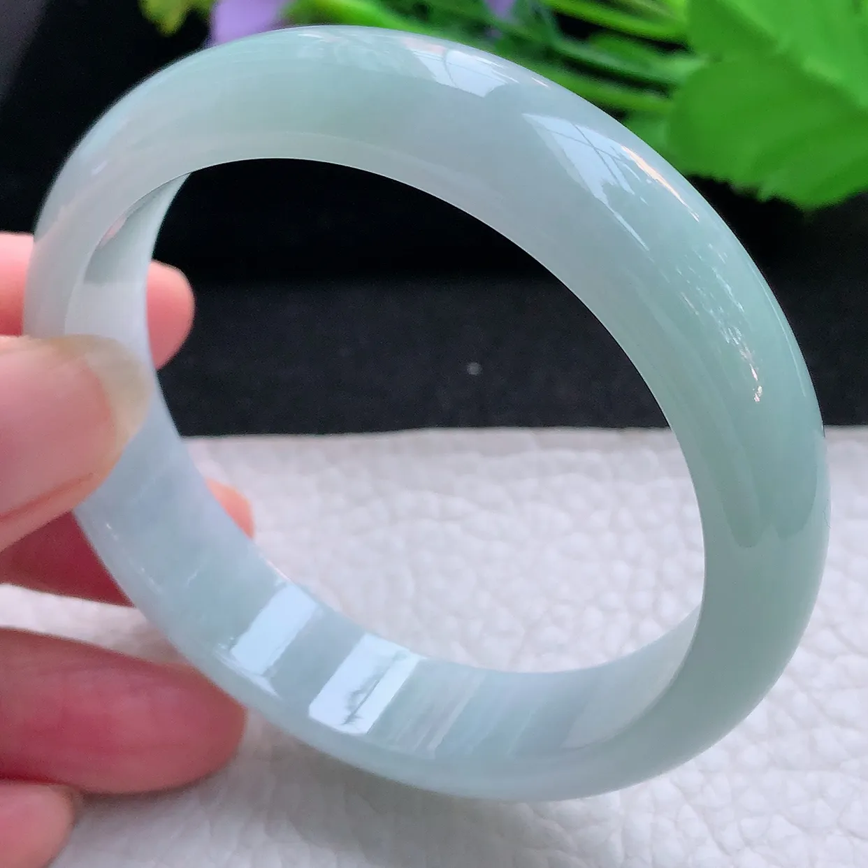 nr实拍57.5*14.2*7.5轮胎镯 天然缅甸翡翠玉手镯晴蓝绿宽边玉手环