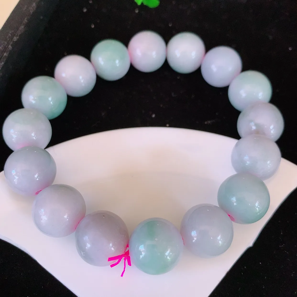 自然光实拍，冰润紫罗兰翡翠手串手链，种老水足，冰清玉润  颜色漂亮  #001.1取一尺寸14