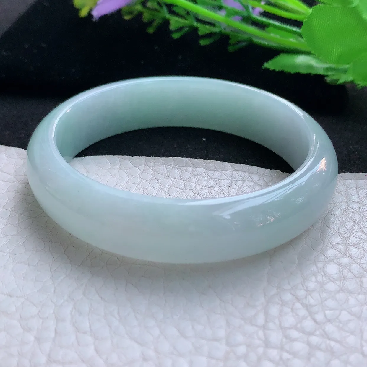 nr实拍57.5*14.2*7.5轮胎镯 天然缅甸翡翠玉手镯晴蓝绿宽边玉手环