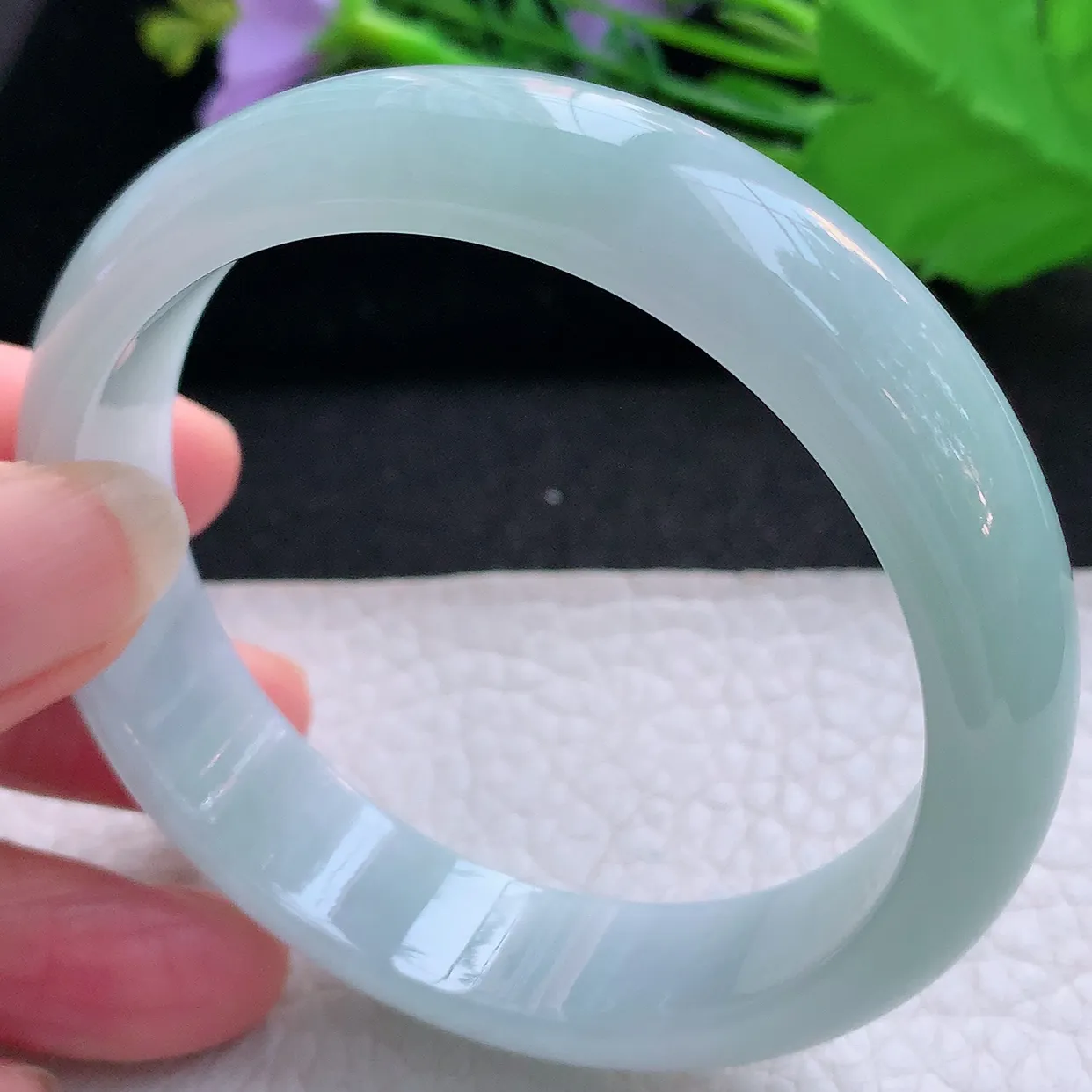 nr实拍57.5*14.2*7.5轮胎镯 天然缅甸翡翠玉手镯晴蓝绿宽边玉手环