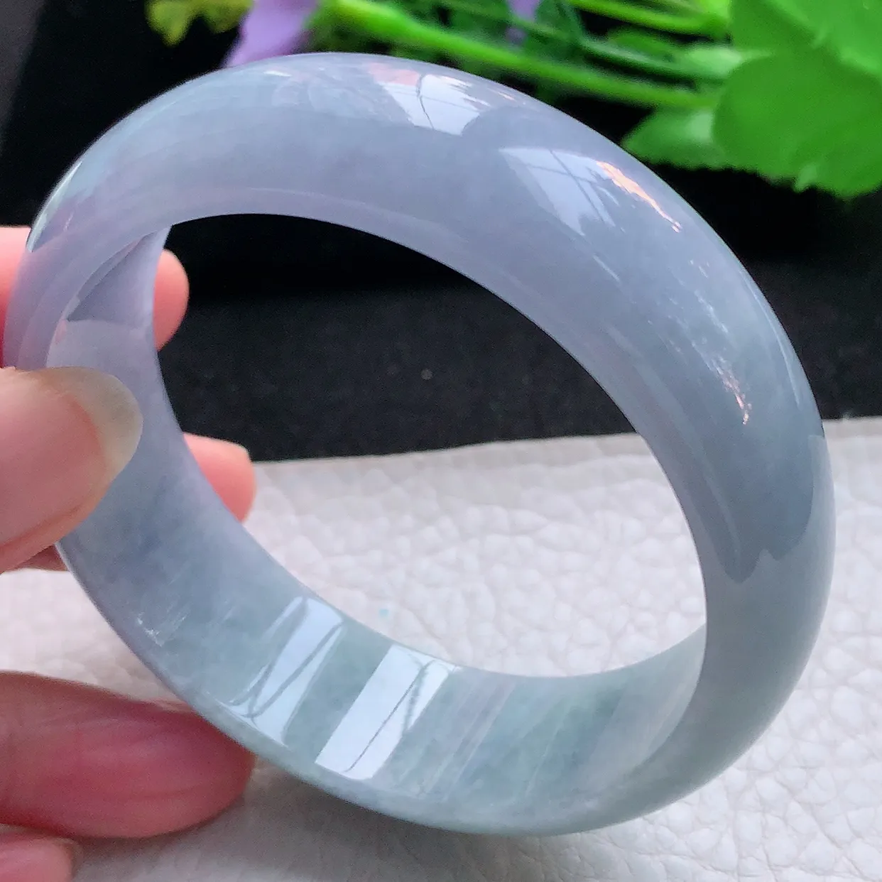 js实拍58.5*18.5*8轮胎镯 天然缅甸翡翠玉手镯春带彩大气宽边玉手环