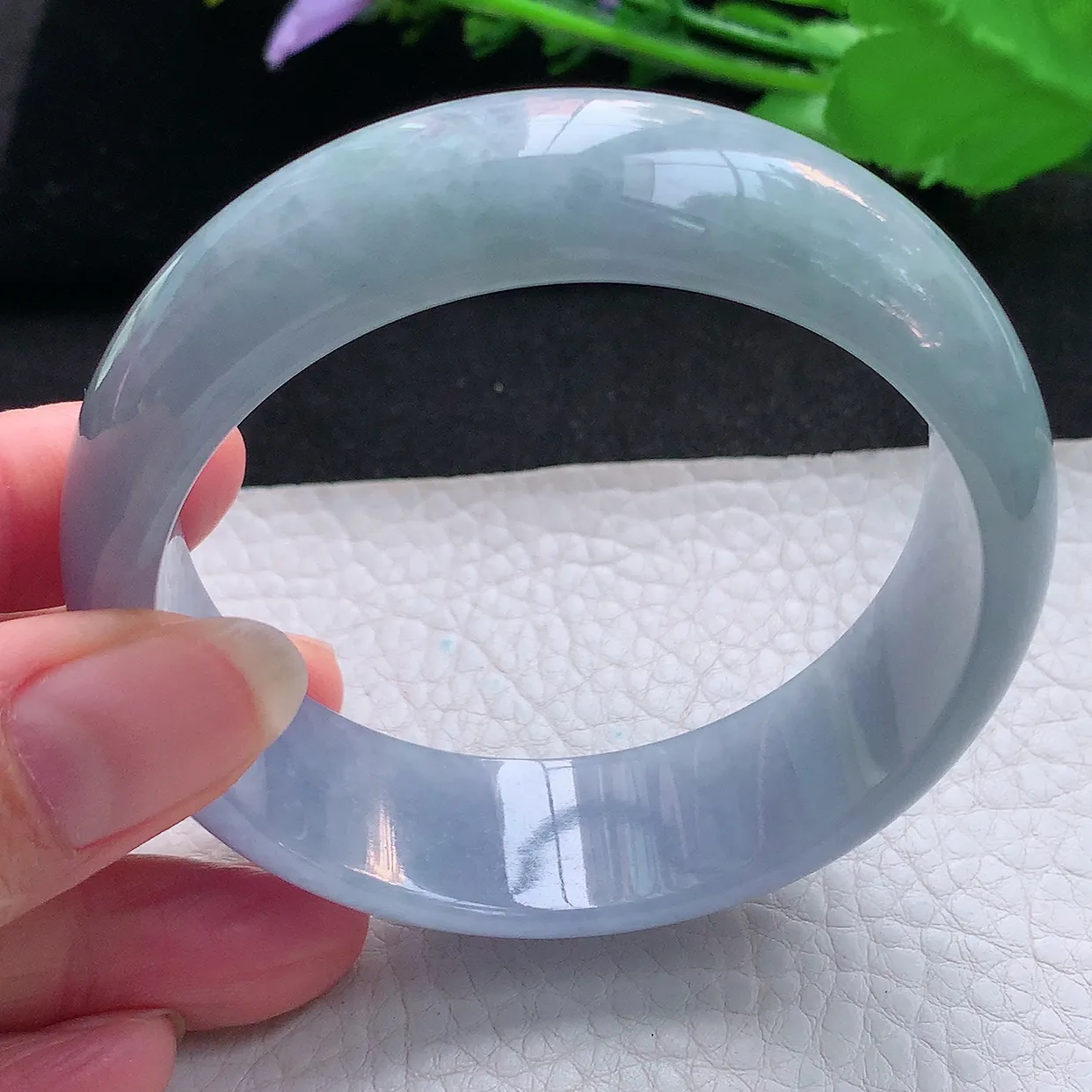 js实拍58.5*18.5*8轮胎镯 天然缅甸翡翠玉手镯春带彩大气宽边玉手环