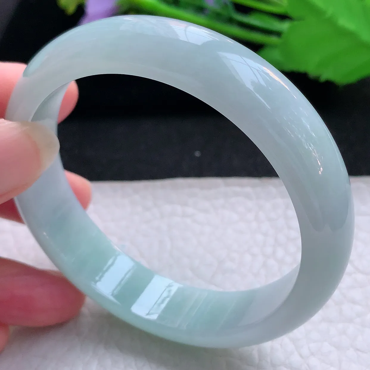 nr实拍57.5*14.2*7.5轮胎镯 天然缅甸翡翠玉手镯晴蓝绿宽边玉手环