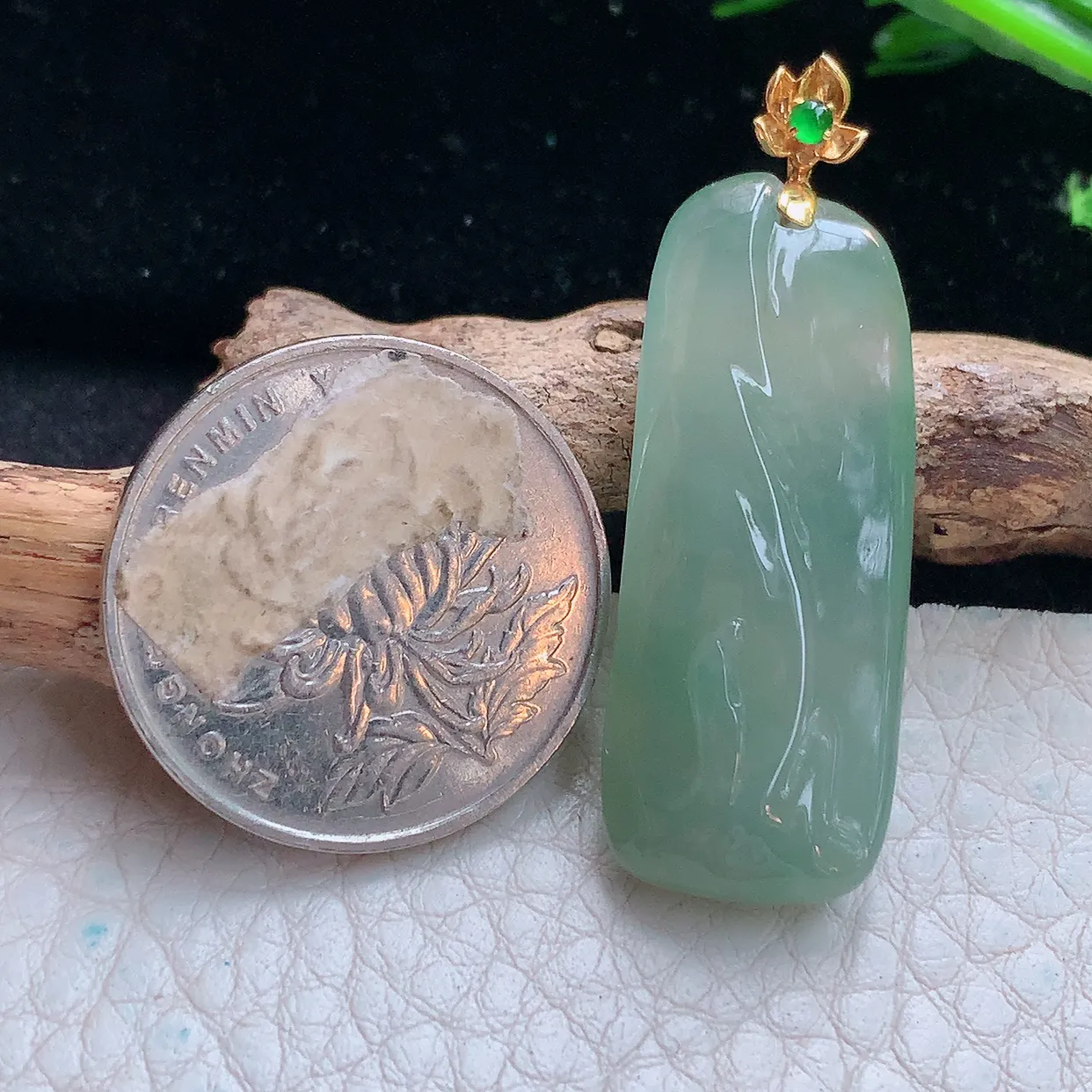 yl实拍35.3*14*6.3缅甸翡翠精雕冰晴悟道 佛祖玉项坠 玉挂件