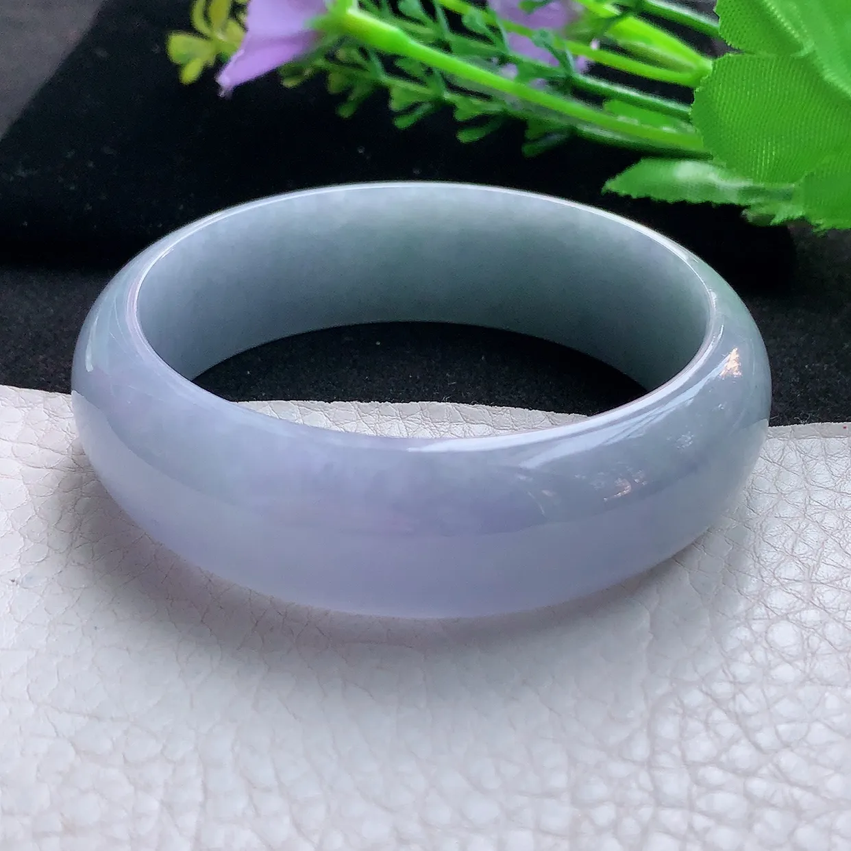 js实拍58.5*18.5*8轮胎镯 天然缅甸翡翠玉手镯春带彩大气宽边玉手环