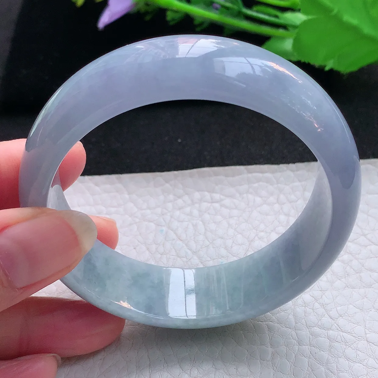 js实拍58.5*18.5*8轮胎镯 天然缅甸翡翠玉手镯春带彩大气宽边玉手环