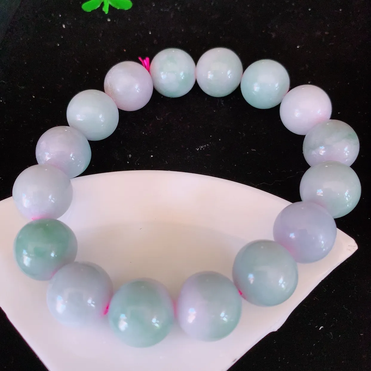 自然光实拍，冰润紫罗兰翡翠手串手链，种老水足，冰清玉润  颜色漂亮  #001.1取一尺寸14