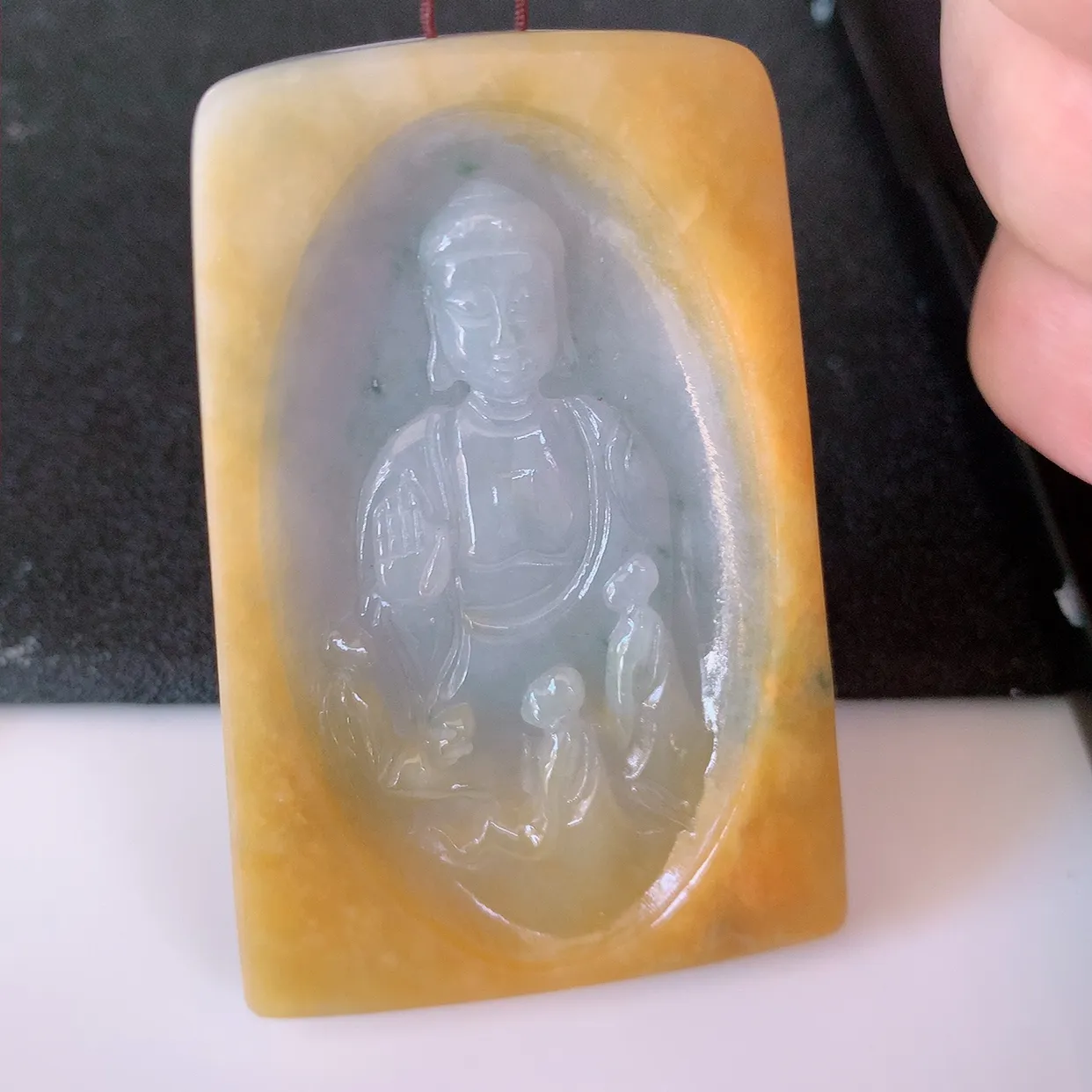 精品大日如来，冰黄翡双彩翡翠大日如来、佛祖，法相端庄静美，普度众生 #60.7