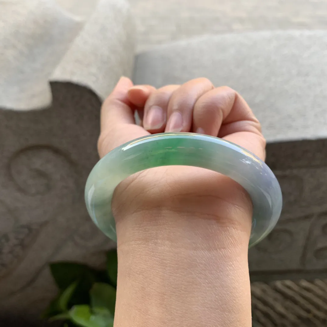 圈口55.5-11 【冰春彩圆条手镯】  圆条55 56可戴