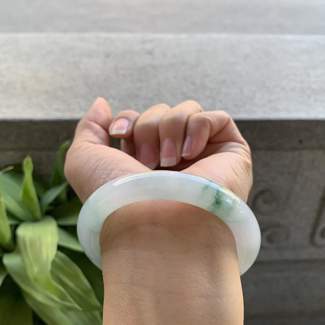 小圈口53-9.8 【冰飘花圆条手镯】圆条53 54可戴