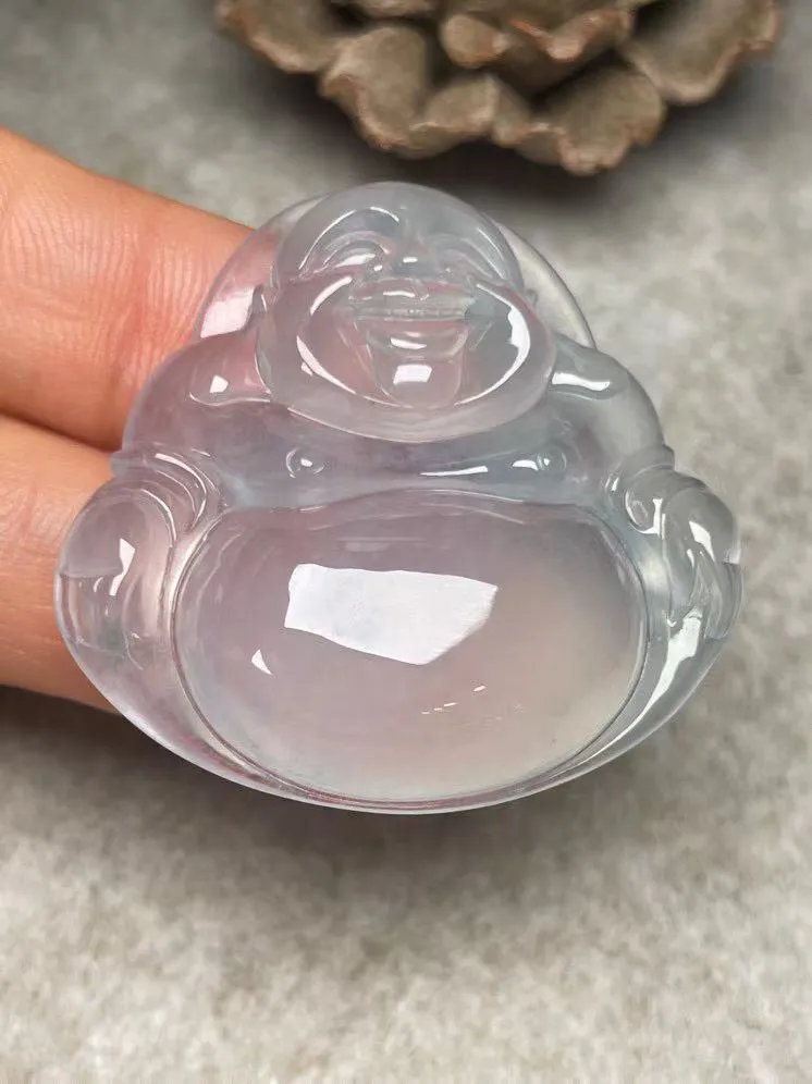 冰种飘花【佛公】吊坠，种水好，玉质细腻 ，卖相好