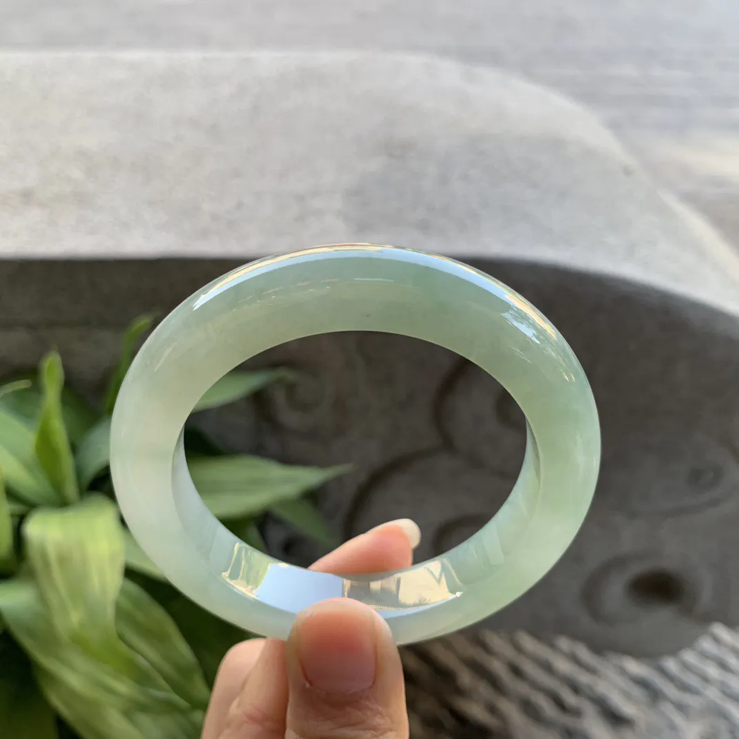 圈口55-11.9-10.2【冰油绿正圈手镯】正圈55 56可戴
