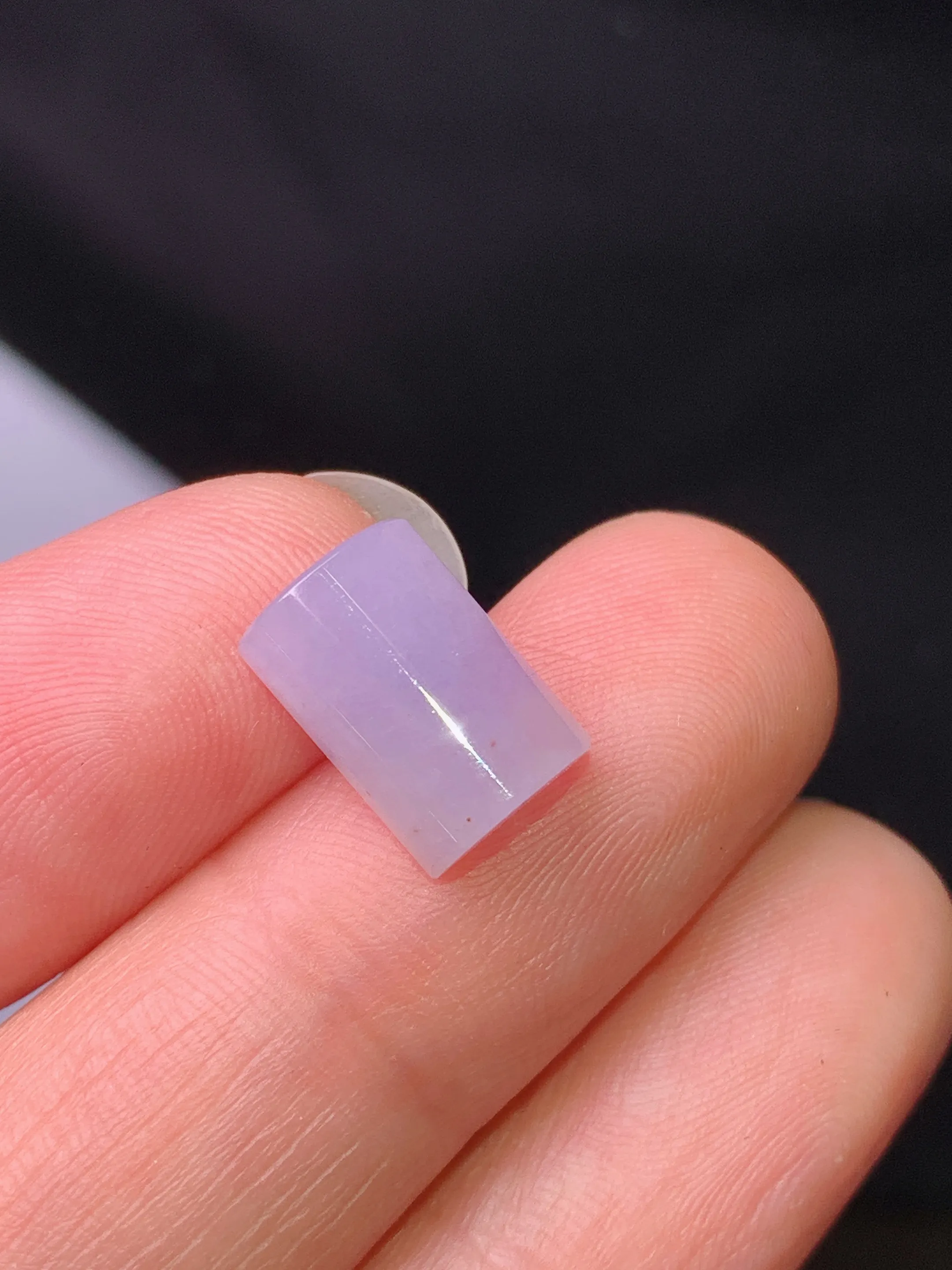 镶嵌款 紫罗兰玉柱 玉质细腻 色泽艳丽清新 整体尺寸10.9*7.5*4