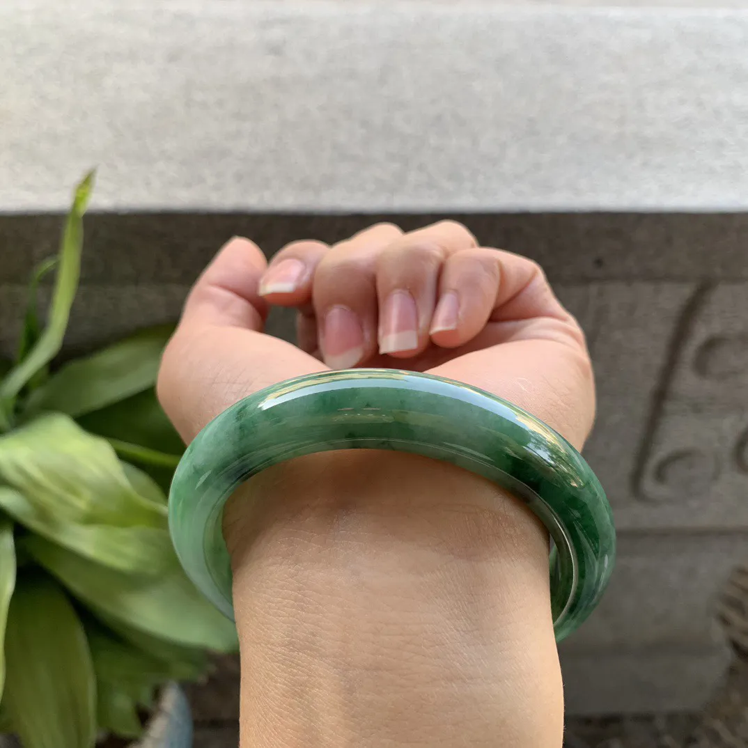 大圈口 58-12.4-9.2【辣绿正圈手镯】正圈58 59可戴