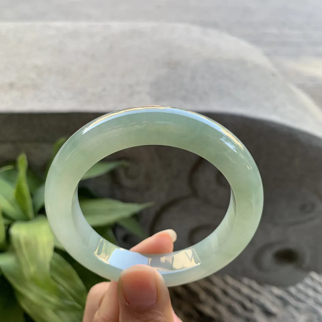 圈口55-11.9-10.2【冰油绿正圈手镯】正圈55 56可戴