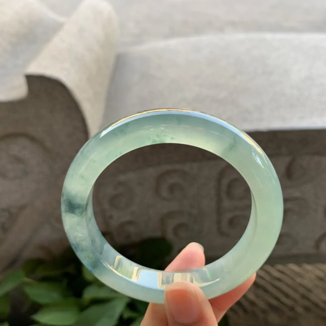 大圈口 59.2-12.8-9.8【高冰飘花正圈手镯】正圈59 60可戴