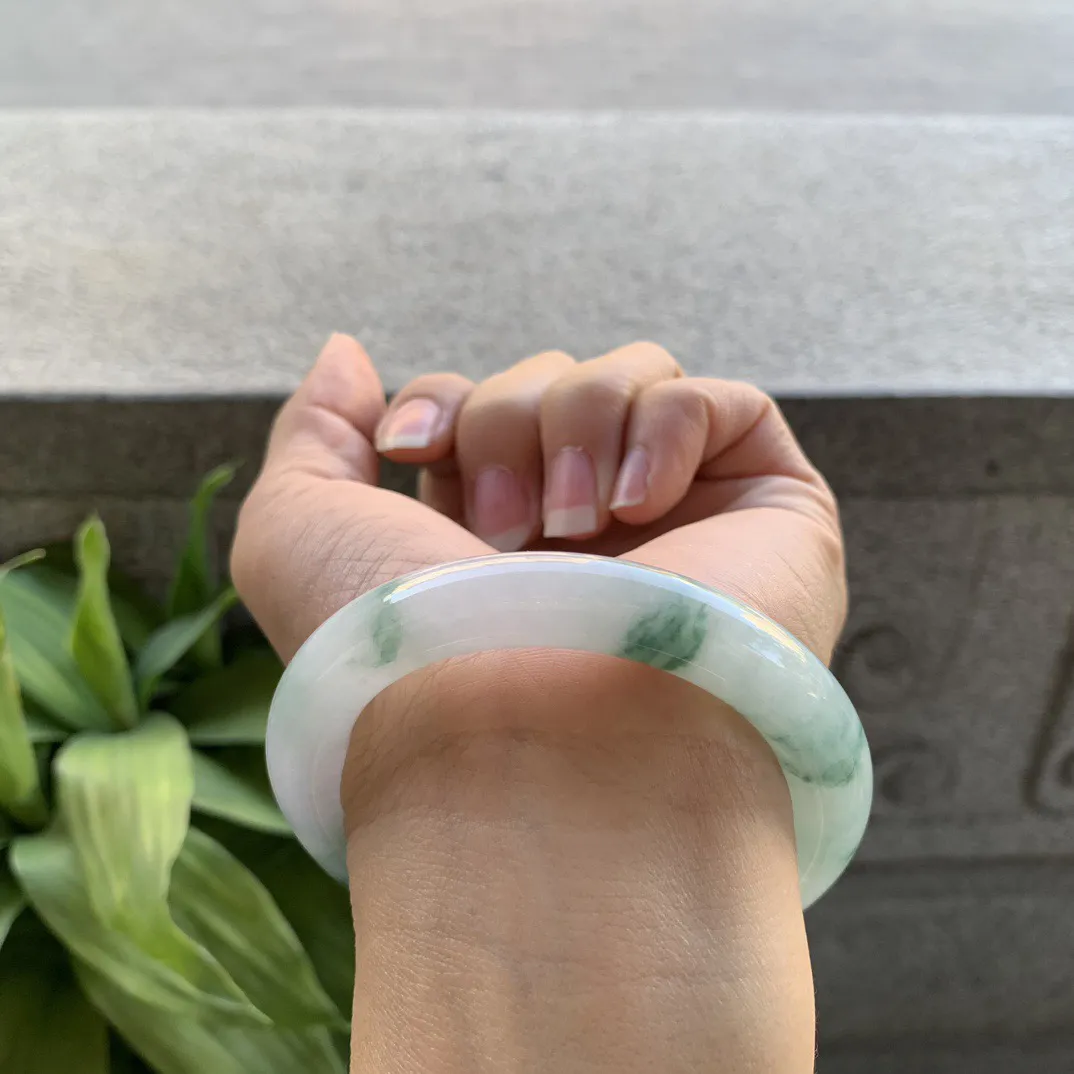 小圈口53-9.8 【冰飘花圆条手镯】圆条53 54可戴