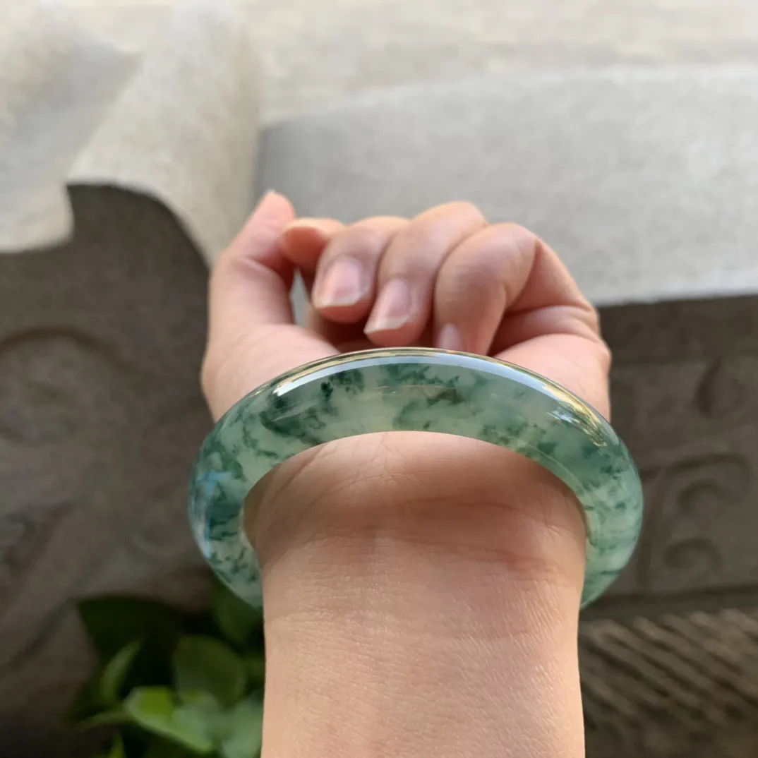 圈口 56.4-12-8.9【冰飘花正圈手镯】正圈56 57可戴