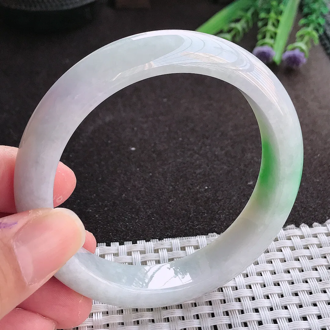 实拍翡翠A货58.8/13.2/8.8老坑精美飘阳绿手镯翡翠玉镯女款百搭