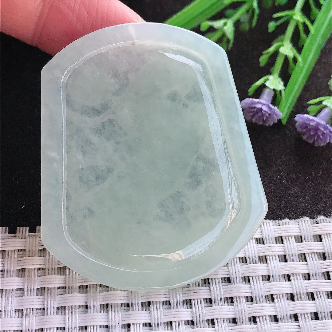 实拍A货翡翠53.3/45.6/5老坑秀气冰润马牌吊坠翡翠挂件