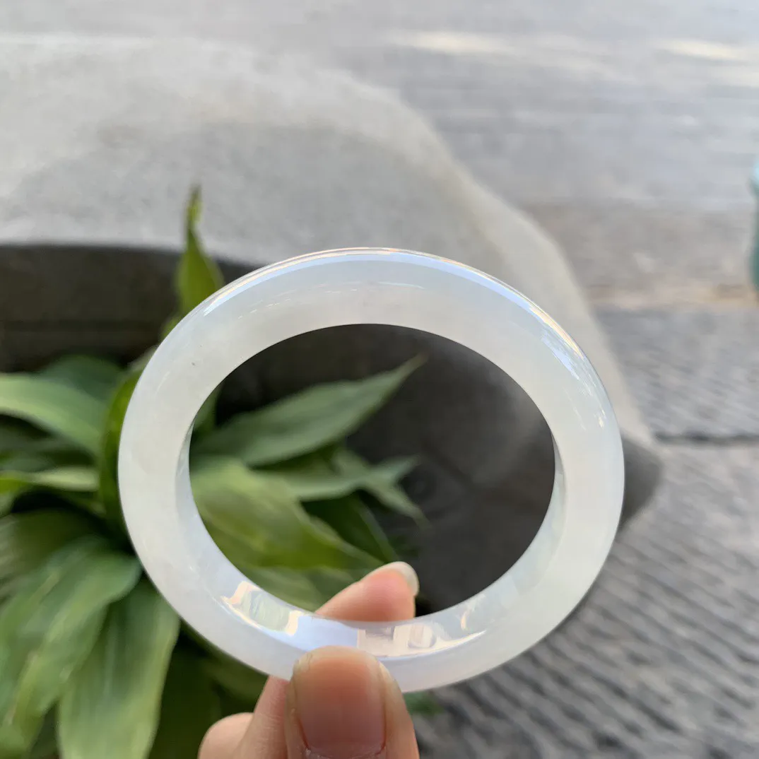 小圈口 52.3-10.5-8.6【冰种白正圈手镯】正圈52 53可戴