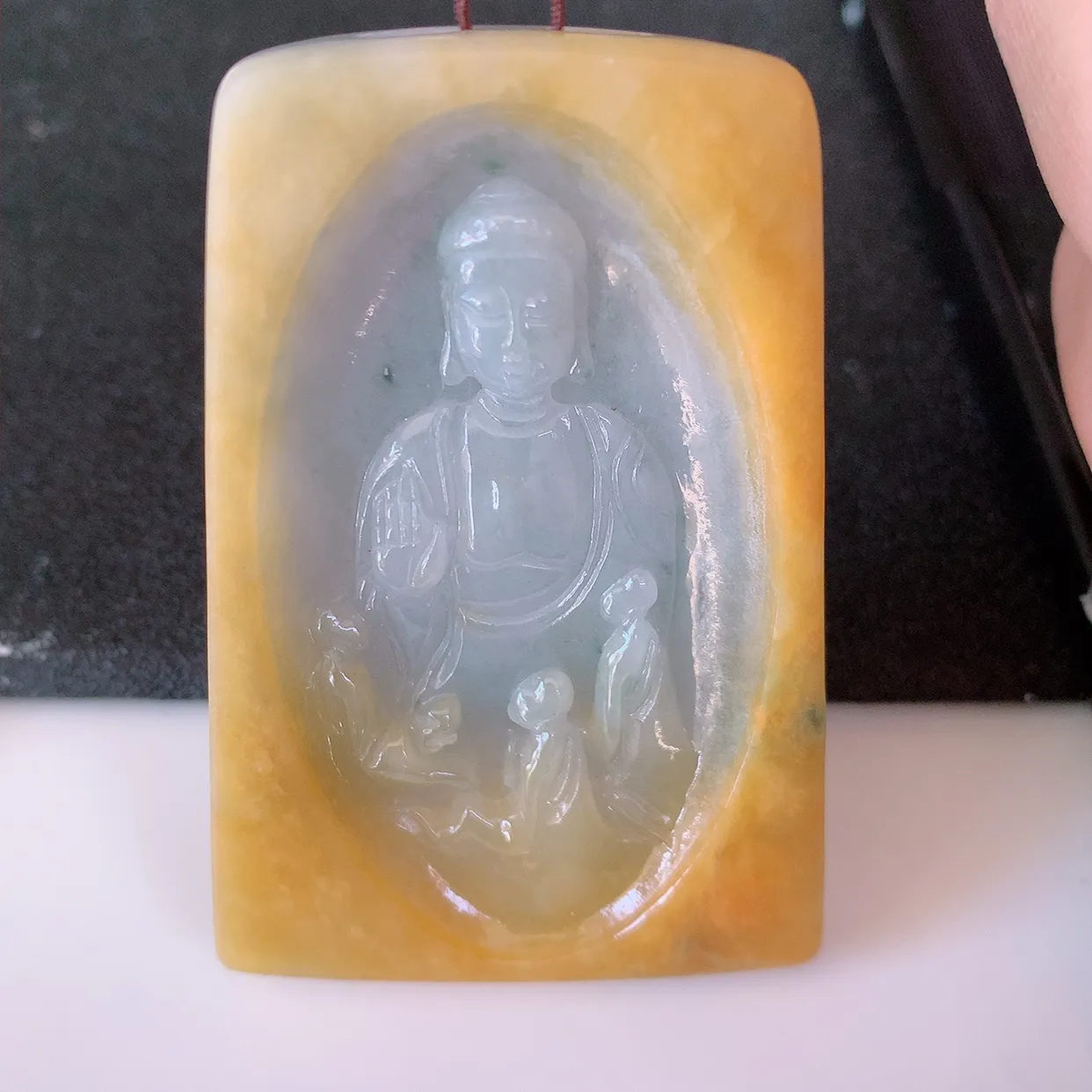 精品大日如来，冰黄翡双彩翡翠大日如来、佛祖，法相端庄静美，普度众生 #60.7