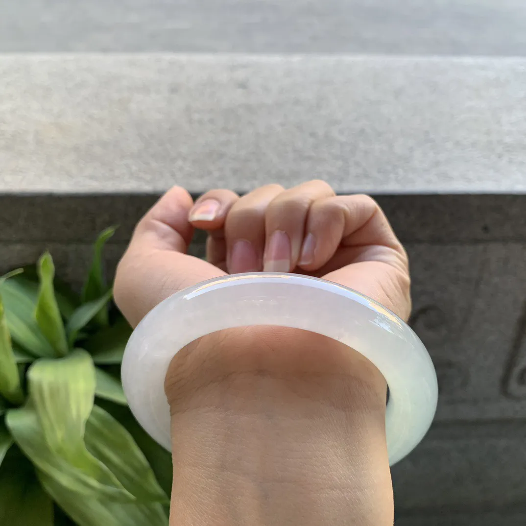 大圈口58.2-11.7 【高冰种圆条手镯】圆条58 59可戴