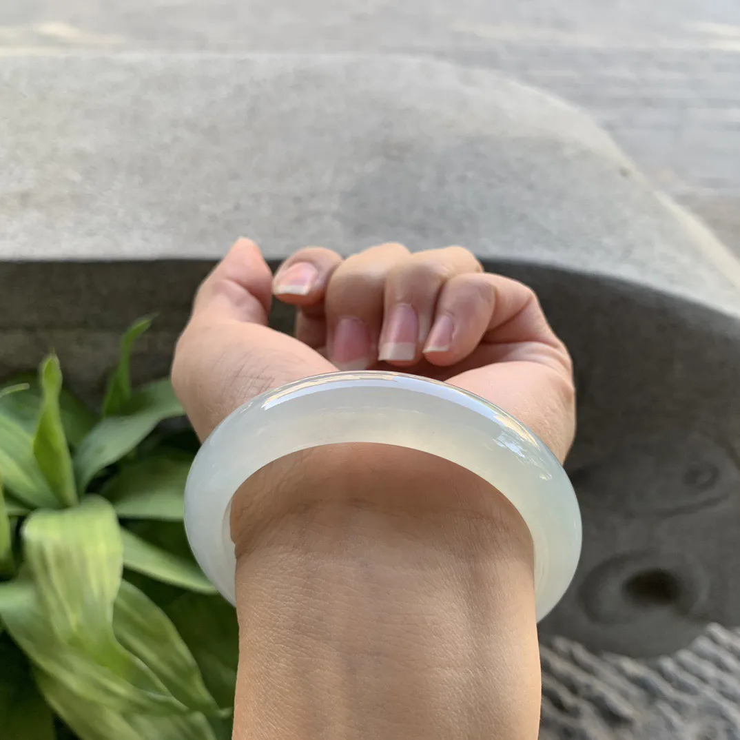 圈口55.6-12.5-8.7 【冰种正圈手镯】正圈55 56可戴