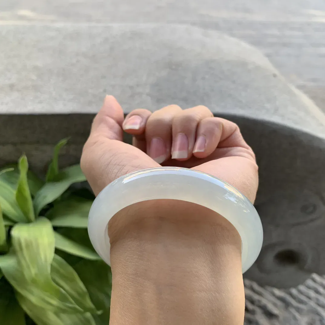 圈口55.6-12.5-8.7 【冰种正圈手镯】正圈55 56可戴