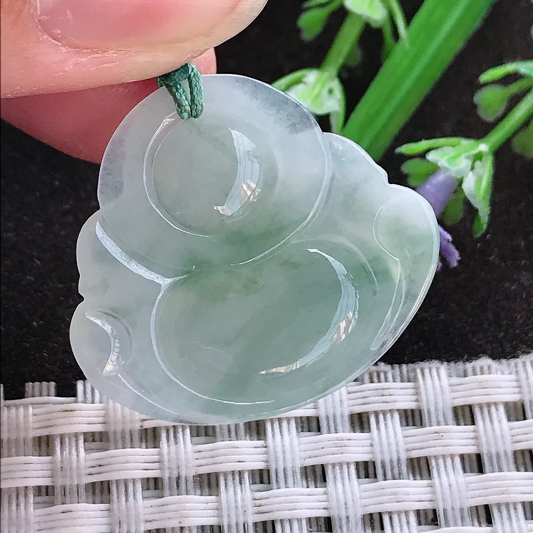 实拍A货翡翠25/27.8/6老坑冰胶果冻冰晴佛公吊坠翡翠玉佛挂件