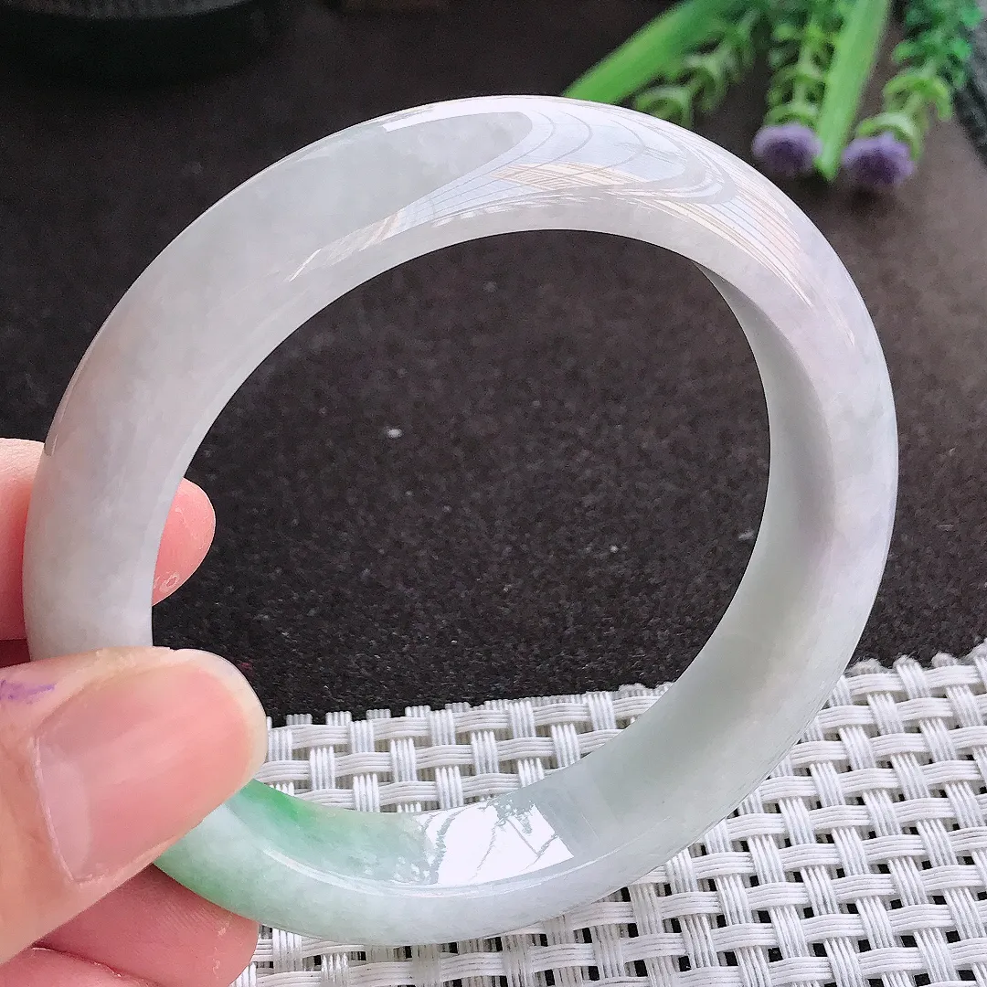 实拍翡翠A货58.8/13.2/8.8老坑精美飘阳绿手镯翡翠玉镯女款百搭