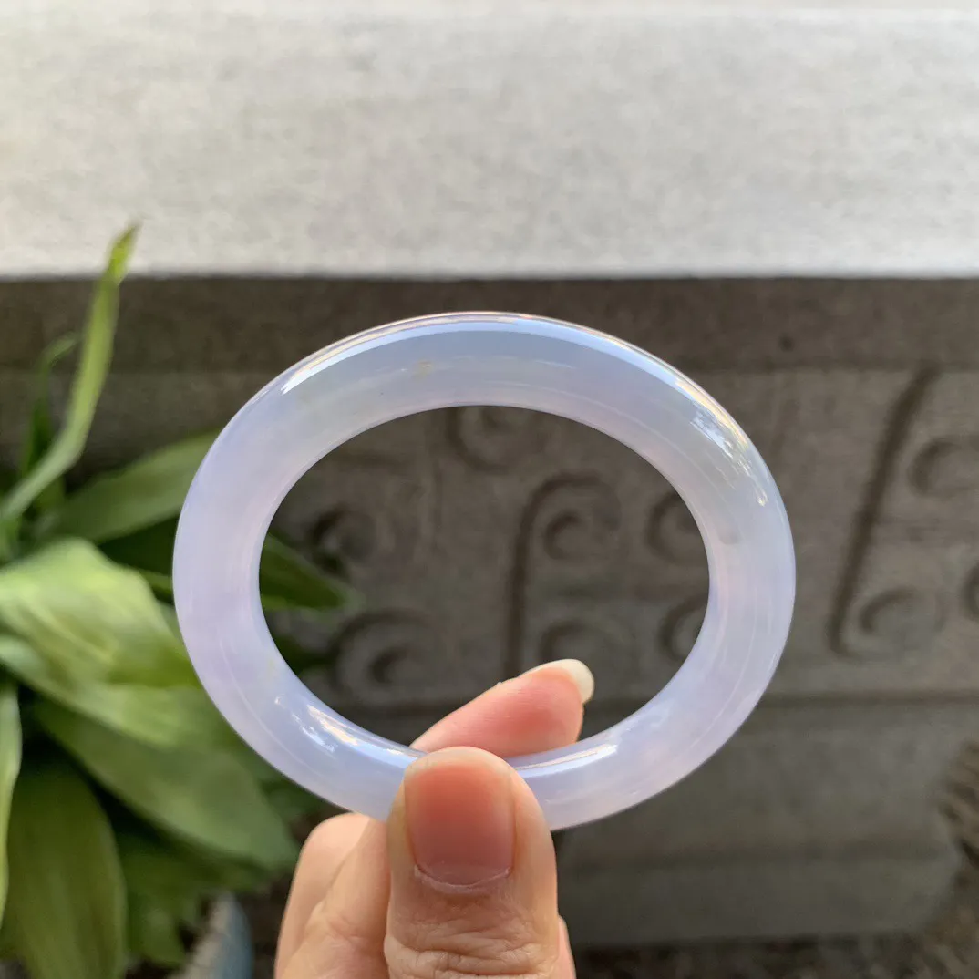 小圈口 50.2-9.5【冰紫圆条手镯】圆条50 51可戴