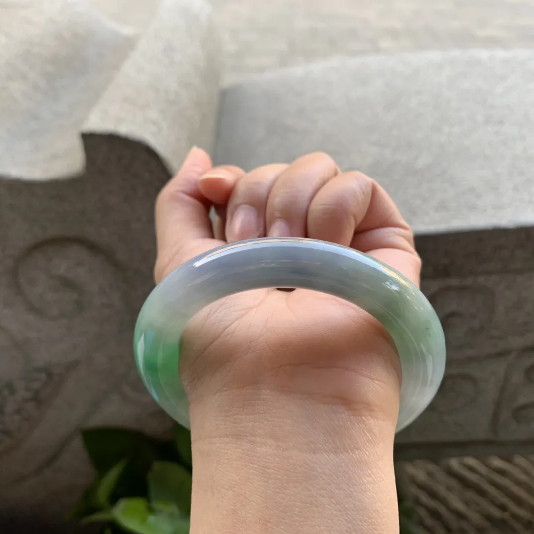 圈口55.5-11 【冰春彩圆条手镯】  圆条55 56可戴